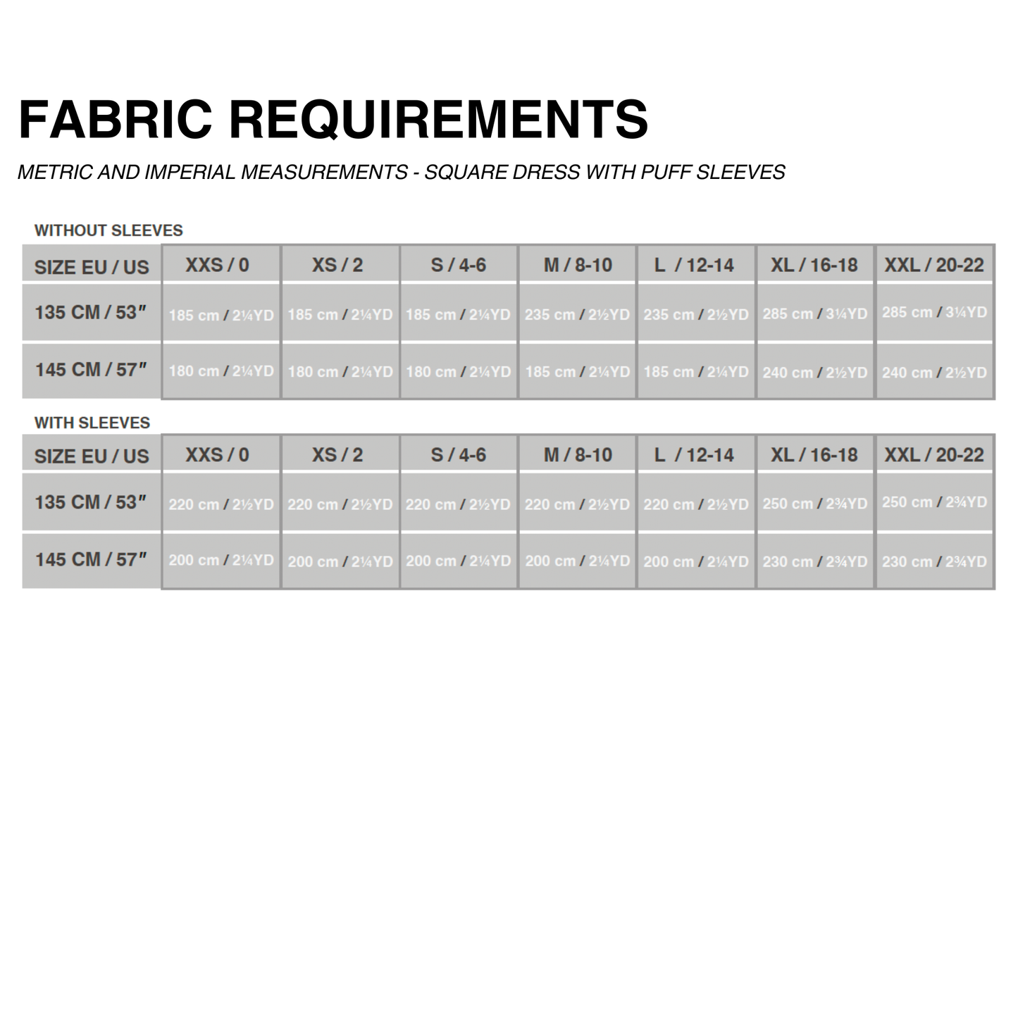SQUARE DRESS x PUFF SLEEVES (PDF)