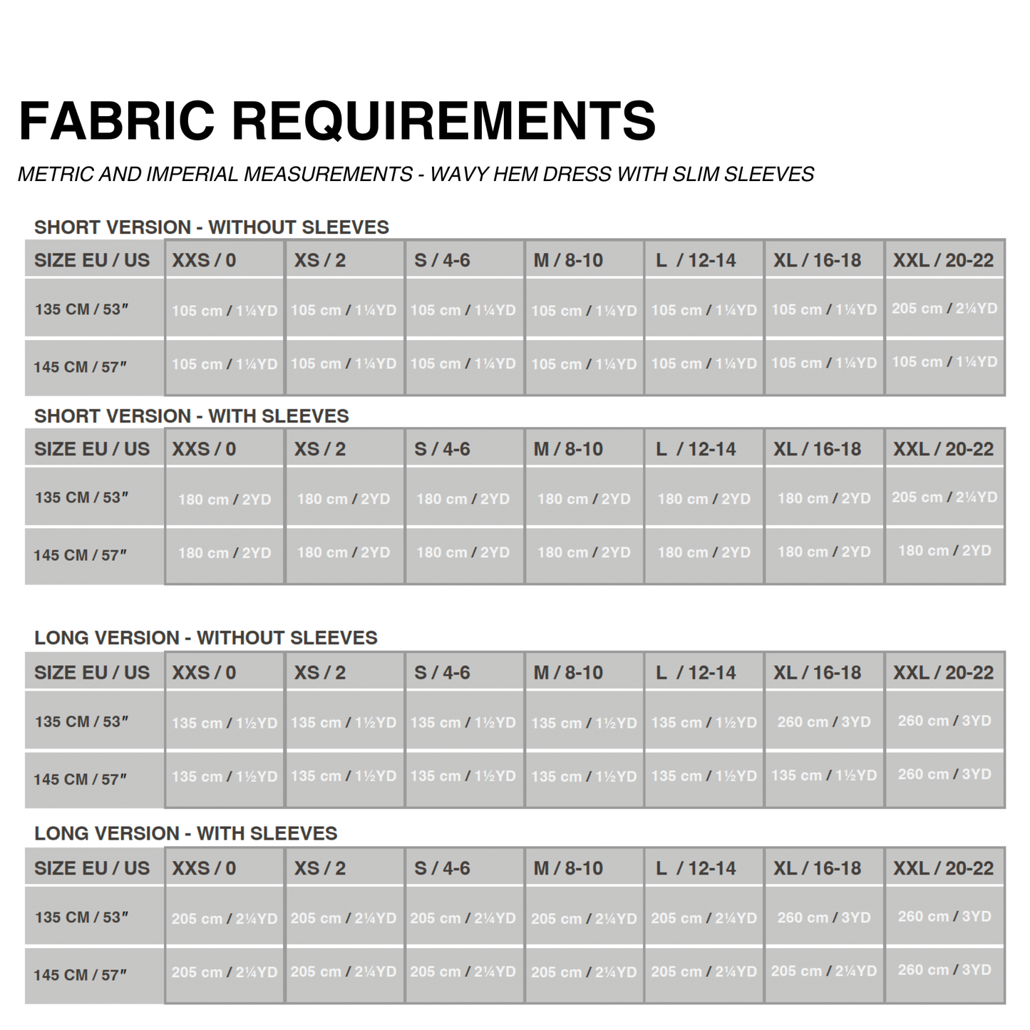WAVY HEM DRESS x SLIM SLEEVES (PDF)