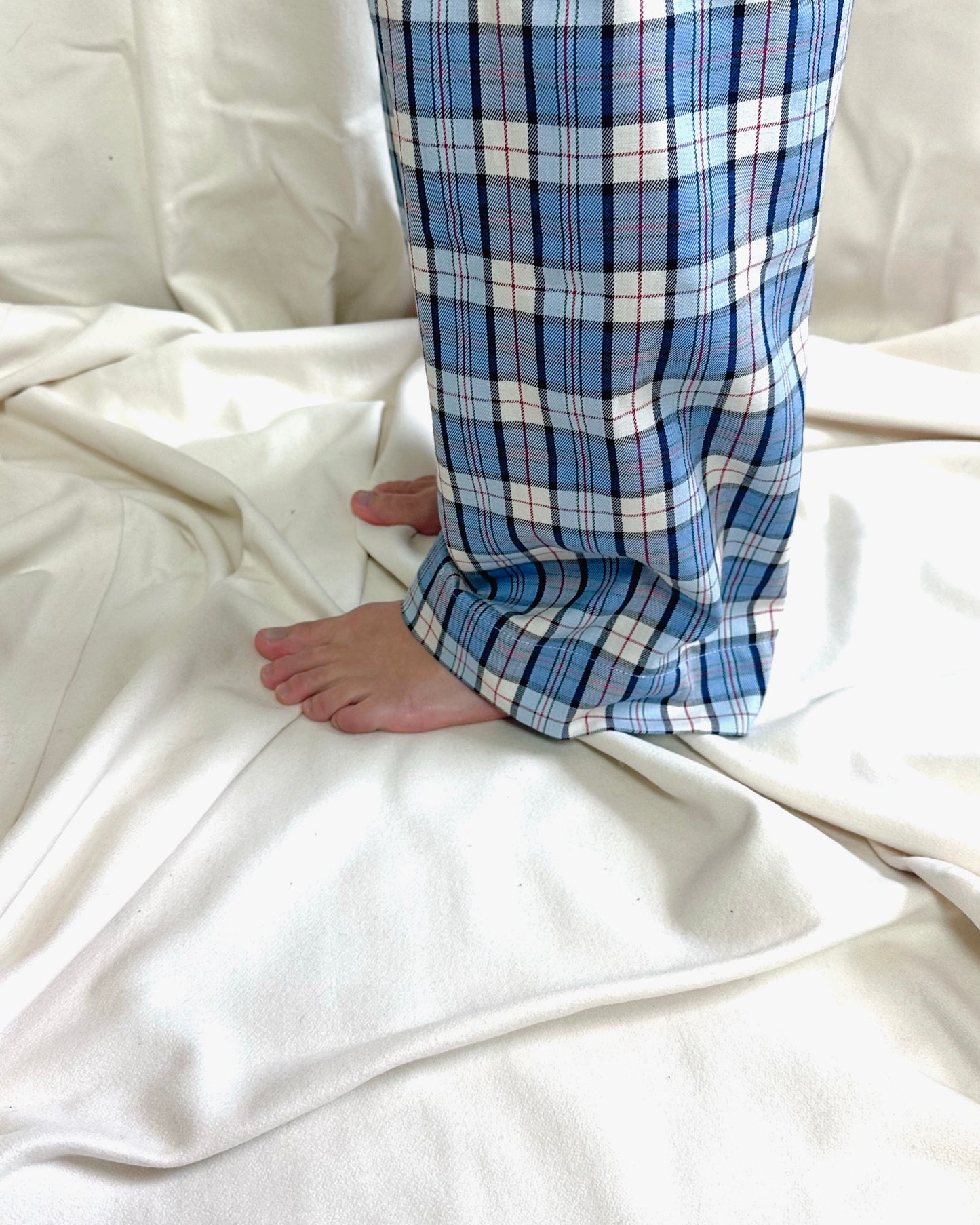 FABRIC PACKAGE: Cotton Tweed - Checked light blue