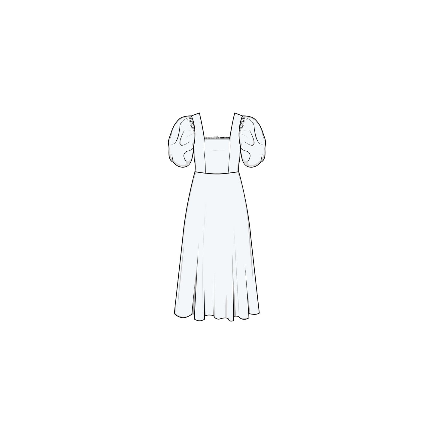 SQUARE DRESS x PUFF SLEEVES (PDF)