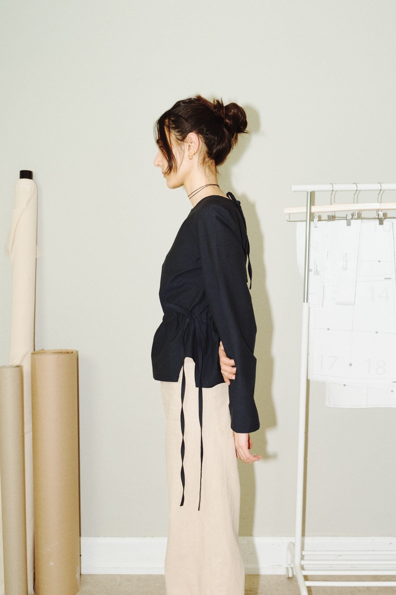 TIE WAIST BLOUSE x CONE SLEEVE (PDF)