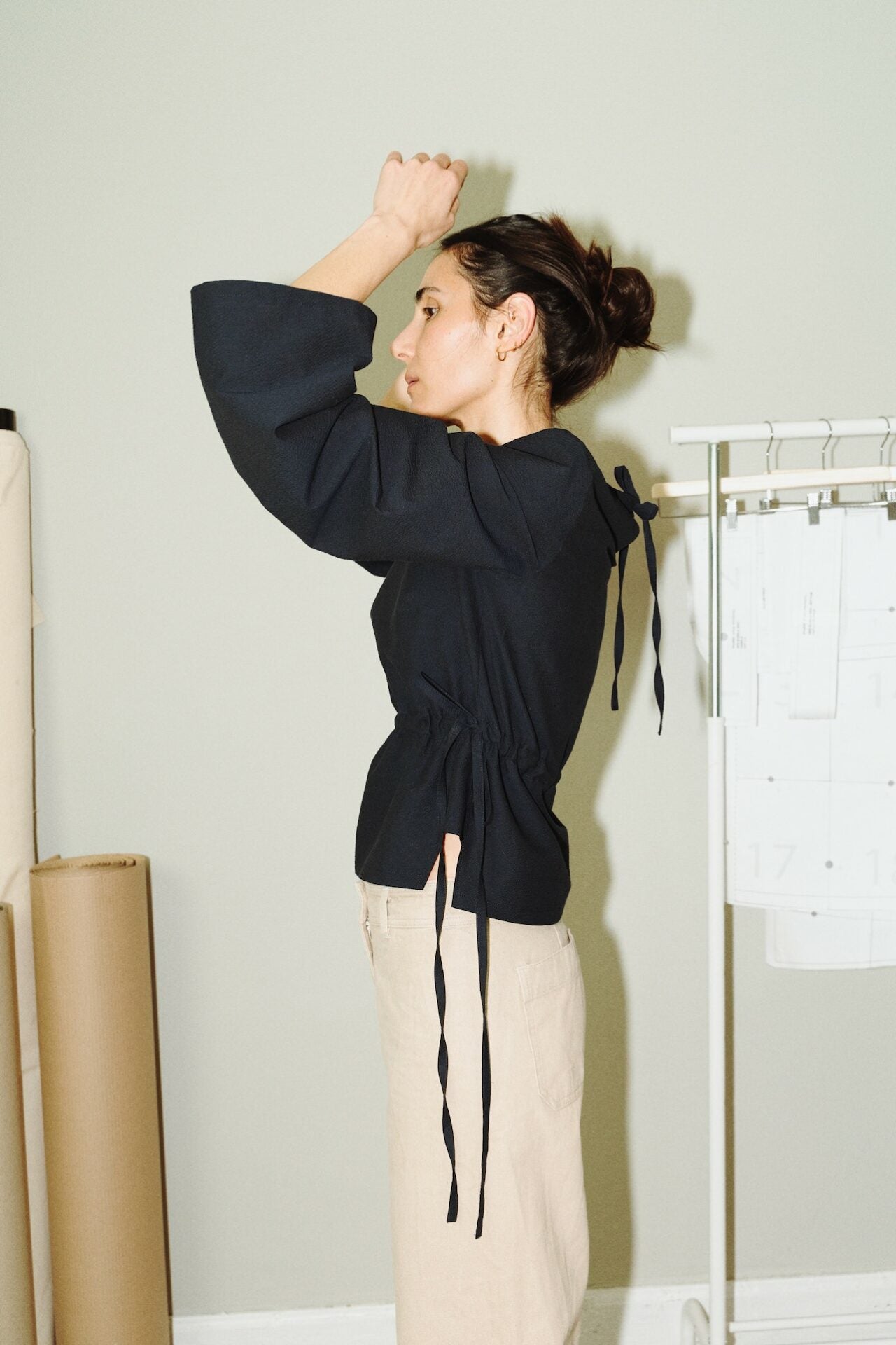 TIE WAIST BLOUSE x CONE SLEEVE (PDF)