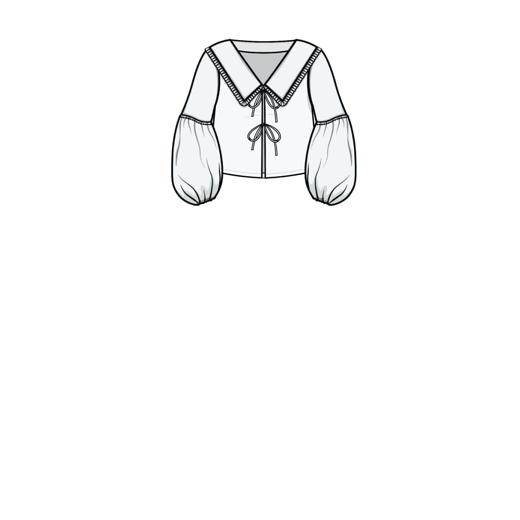 TIE BLOUSE x PEGGY COLLAR x LANTERN SLEEVE (PDF)