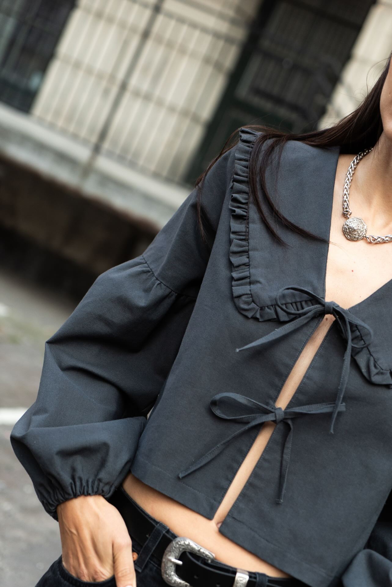 TIE BLOUSE x PEGGY COLLAR x LANTERN SLEEVE (PDF)