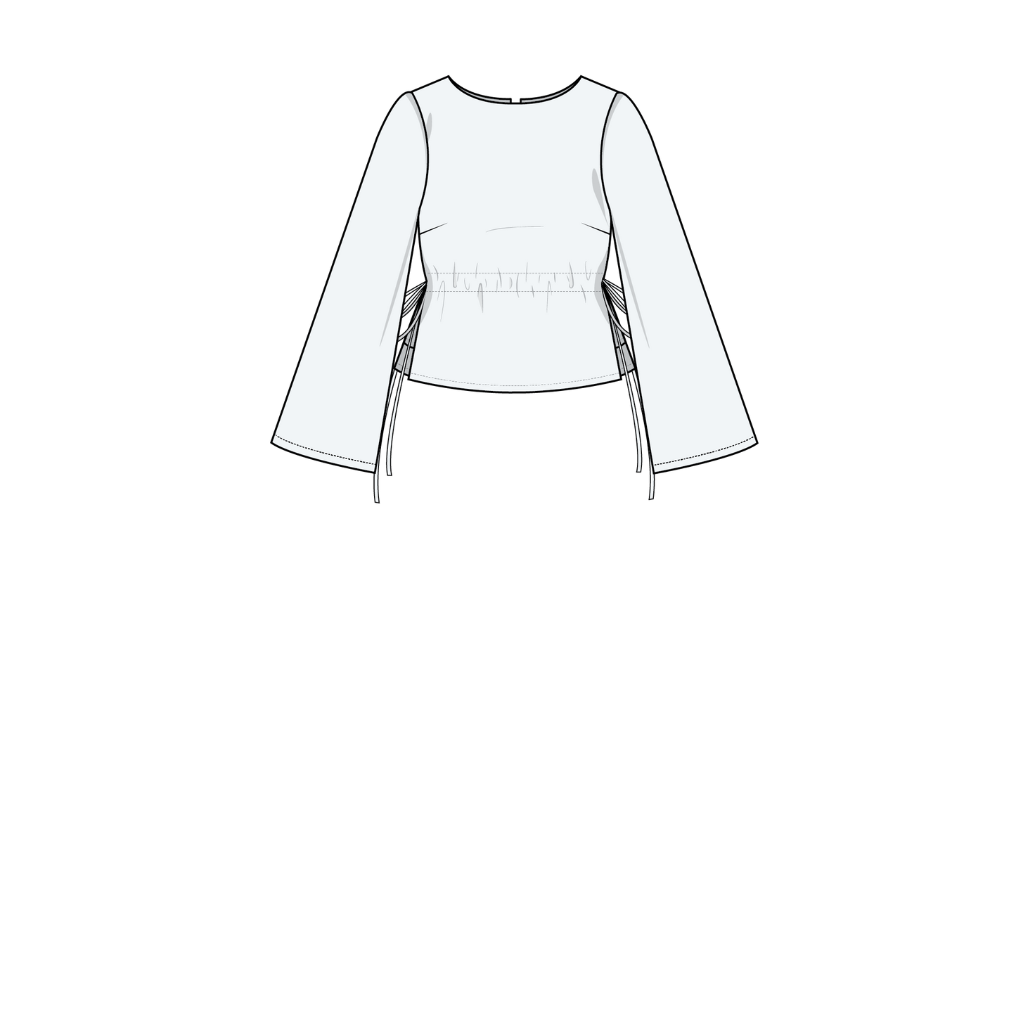TIE WAIST BLOUSE x CONE SLEEVE (PDF)