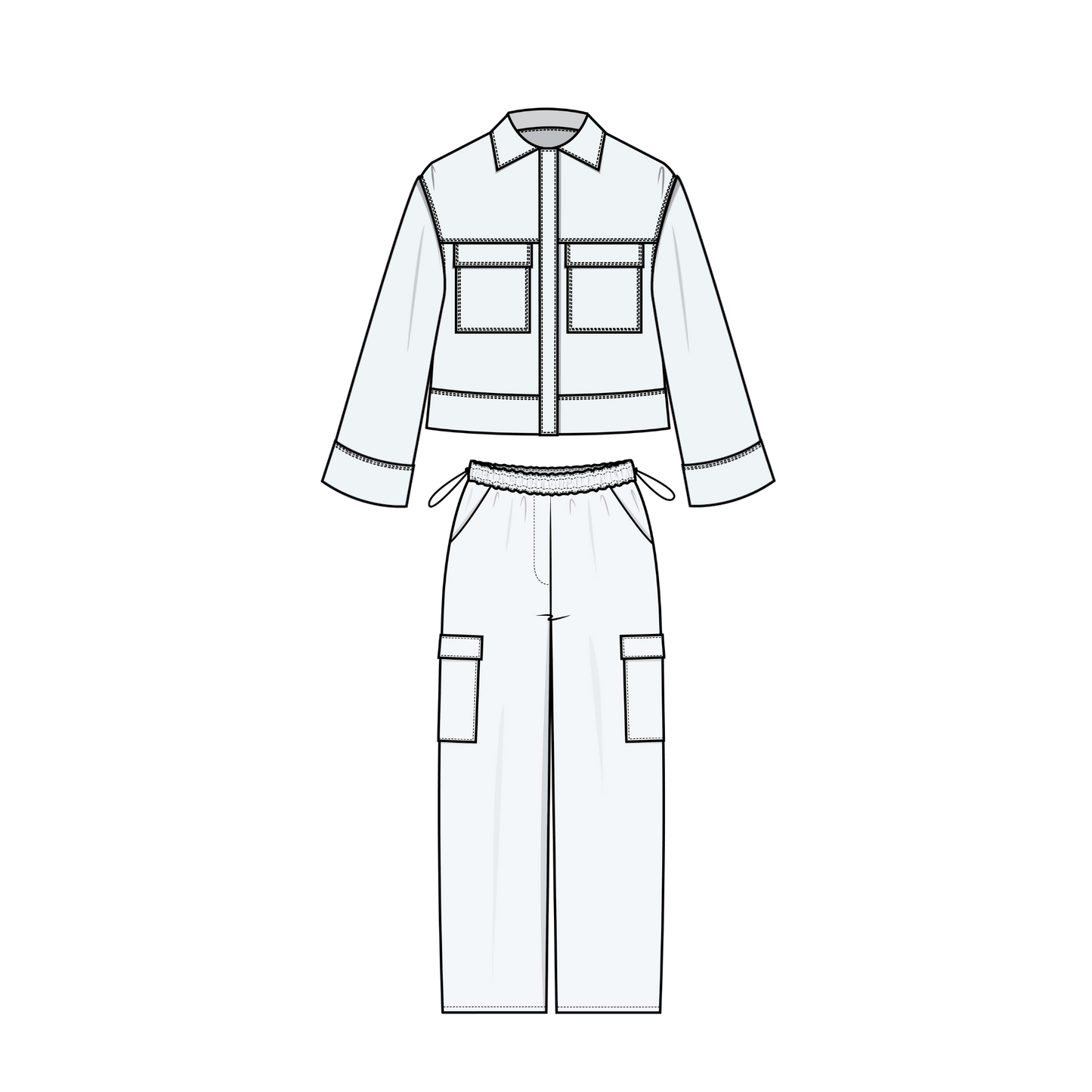 TOPSTITCH VEST x BOX SLEEVES x VERSA PANTS (PDF)