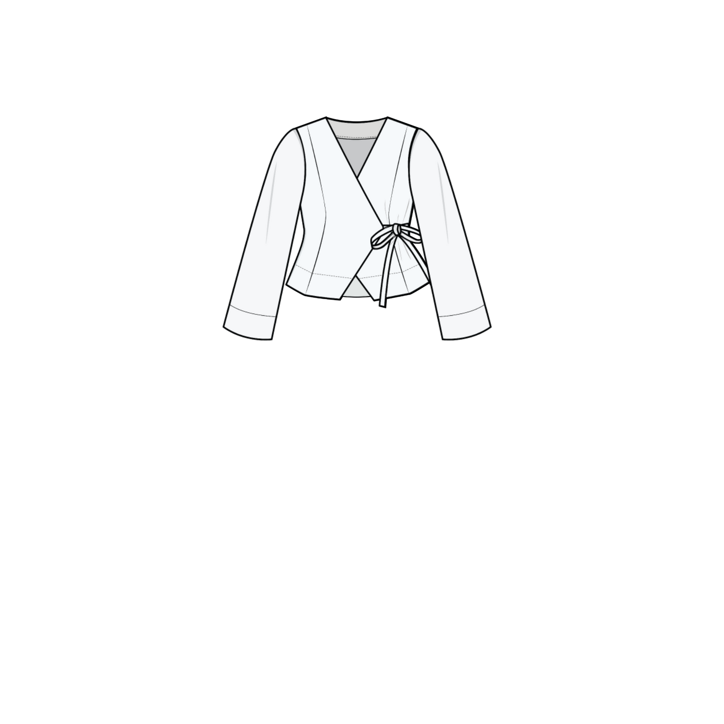 WRAP BLOUSE x STRAIGHT SLEEVES (PDF)