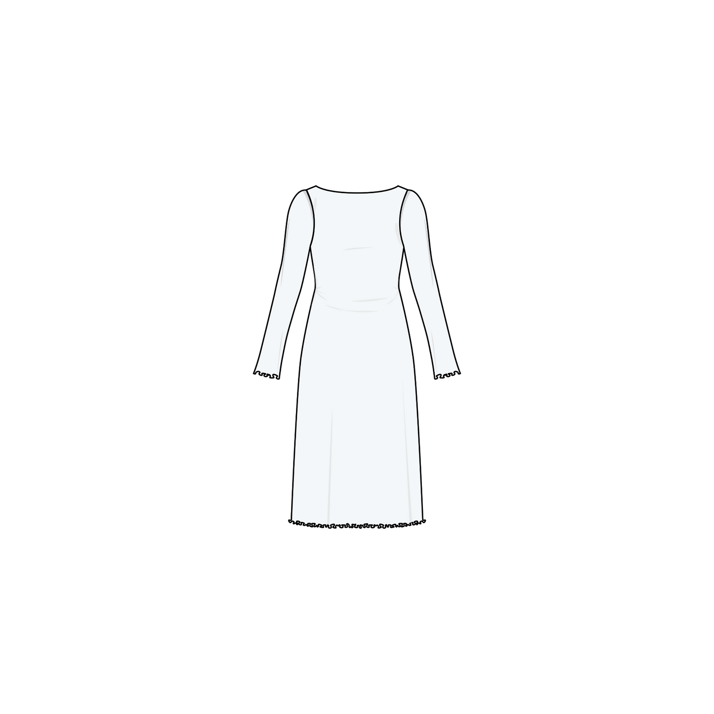 WAVY HEM DRESS x SLIM SLEEVES (PDF)
