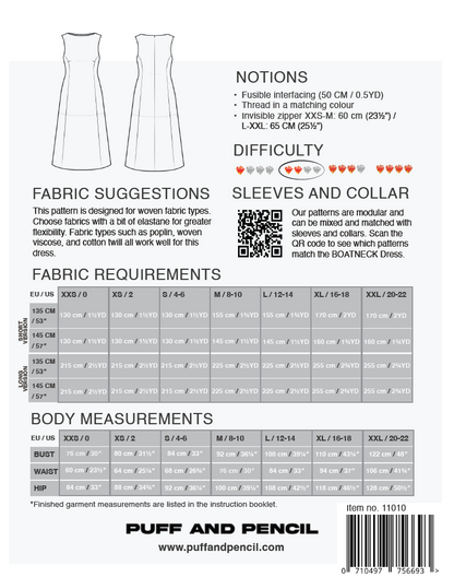 BOATNECK DRESS - PAPER PATTERN