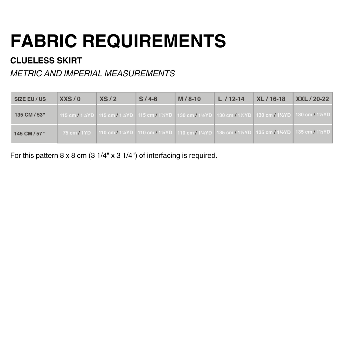 Clueless skirt sewing pattern – Puff and Pencil