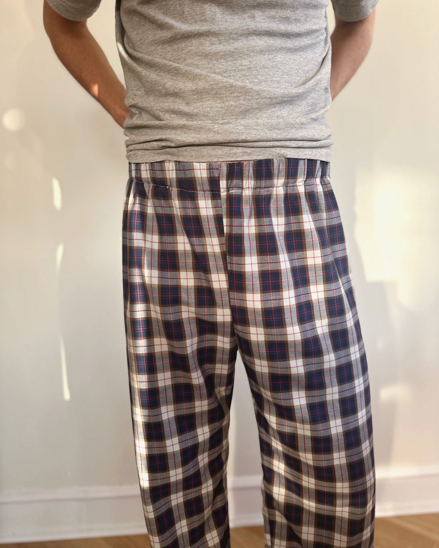 FABRIC PACKAGE: Cotton Tweed - Checked Dark Blue