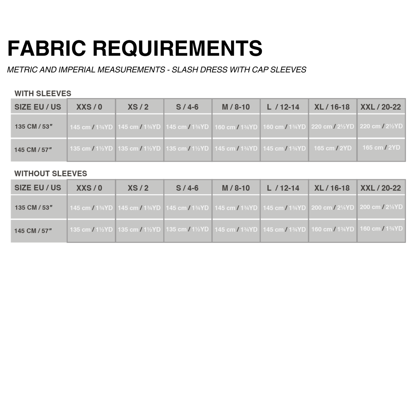 SLASH DRESS x CAP SLEEVES (PDF)