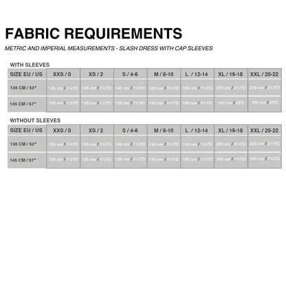 SLASH DRESS x CAP SLEEVES (PDF)