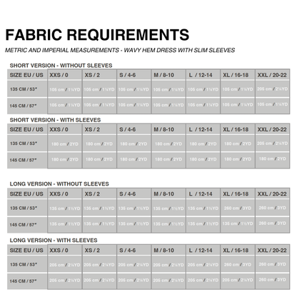 WAVY HEM DRESS x SLIM SLEEVES (PDF)