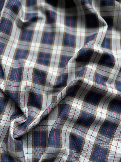 FABRIC PACKAGE: Cotton Tweed - Checked Dark Blue