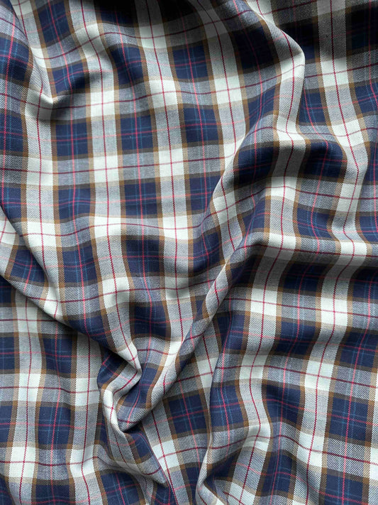 FABRIC PACKAGE: Cotton Tweed - Checked Dark Blue