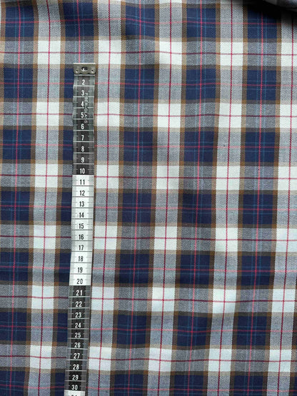 FABRIC PACKAGE: Cotton Tweed - Checked Dark Blue