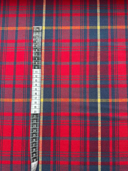 FABRIC PACKAGE: Cotton Tweed - Checked Bright Red