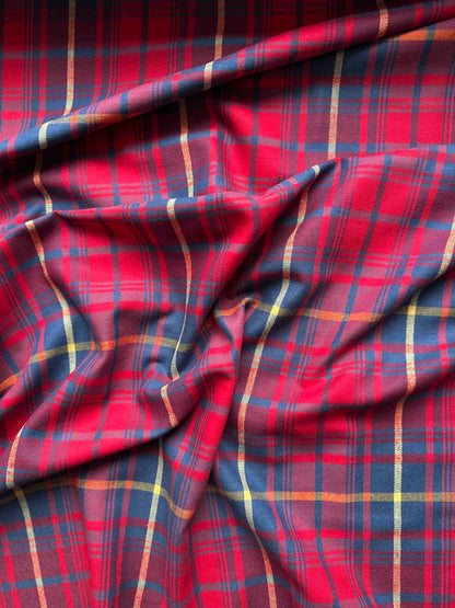 FABRIC PACKAGE: Cotton Tweed - Checked Bright Red