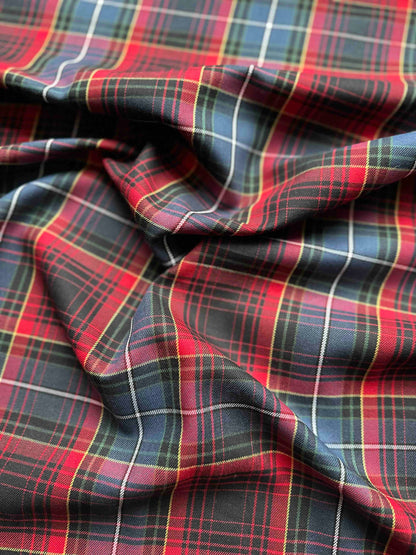 FABRIC PACKAGE: Cotton Tweed - Checked Red/Blue