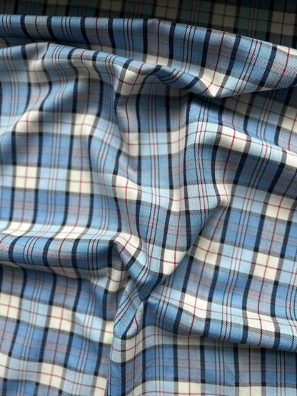 FABRIC PACKAGE: Cotton Tweed - Checked light blue