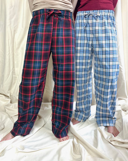 FABRIC PACKAGE: Cotton Tweed - Checked Red/Blue