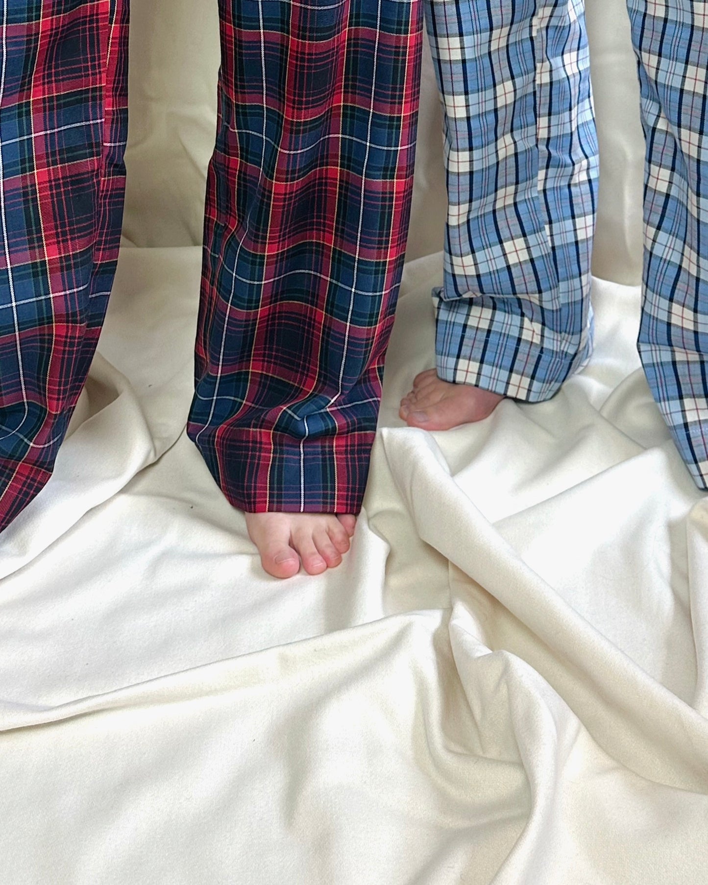 FABRIC PACKAGE: Cotton Tweed - Checked light blue