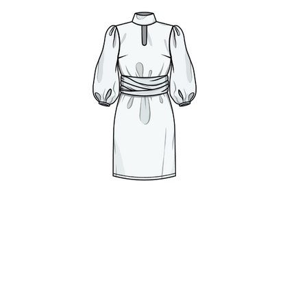 long sleeve backless dress pattern Open Back Dress Pattern Beginner Romantic Backless Dress Sewing Pattern, Flared Long Sleeve Dress, Digital Patterns, XS - 4XL