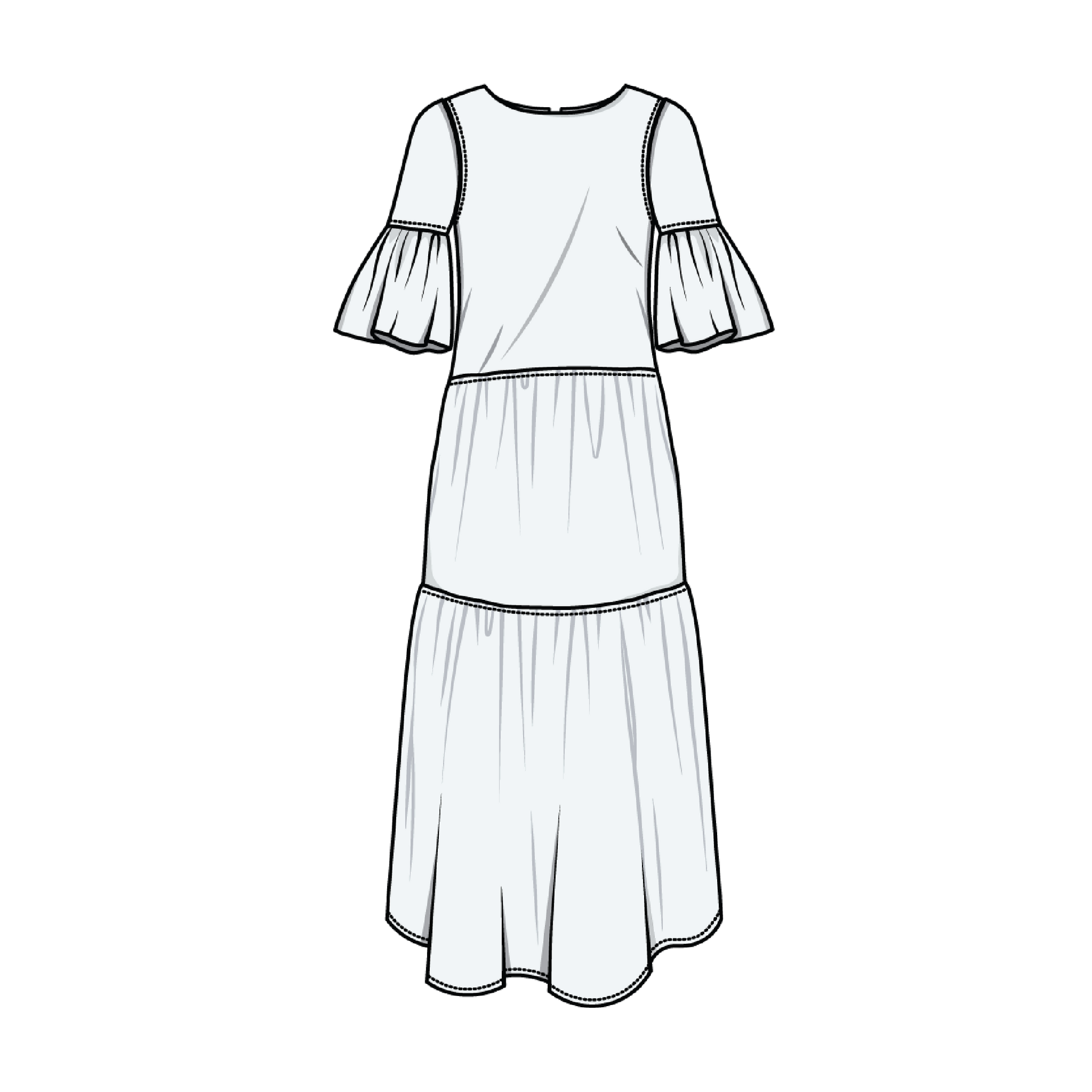 flounce layered dress LAYERS DRESS x FLOUNCE SLEEVES (PDF)