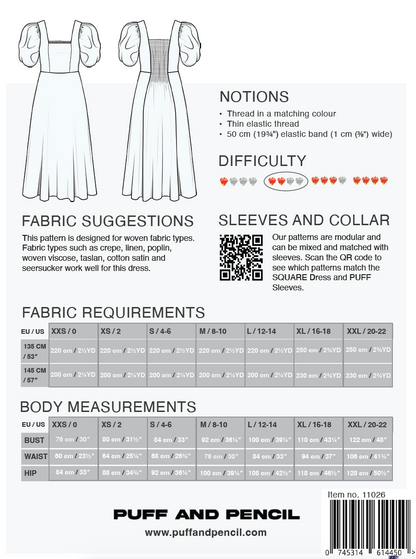 SQUARE DRESS x PUFF SLEEVE (PAPER)
