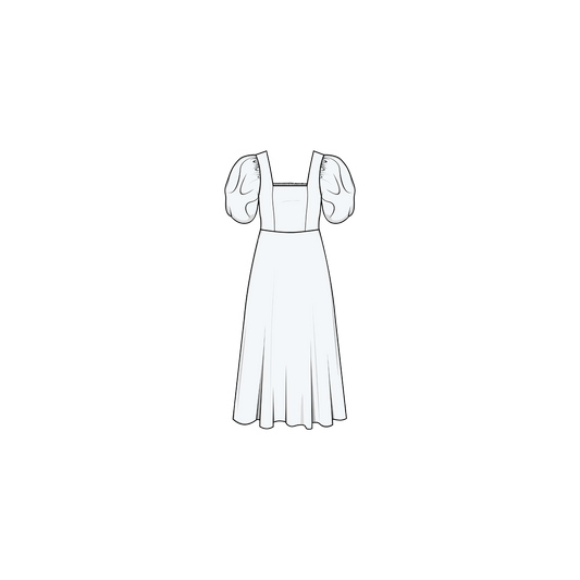 SQUARE DRESS x PUFF SLEEVES (PDF)