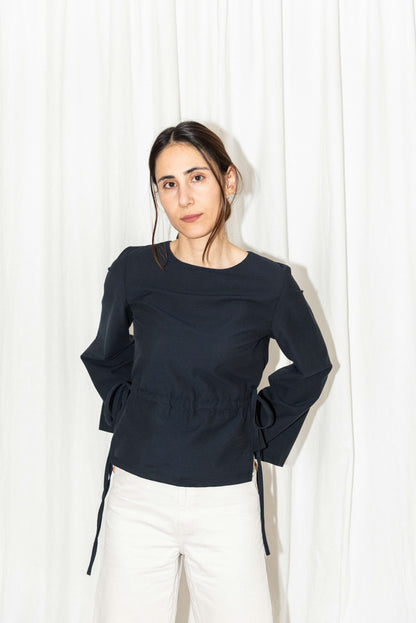 TIE WAIST BLOUSE x CONE SLEEVE (PDF)