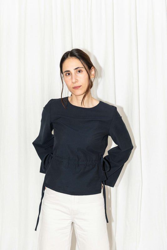 TIE WAIST BLOUSE x CONE SLEEVE (PDF)