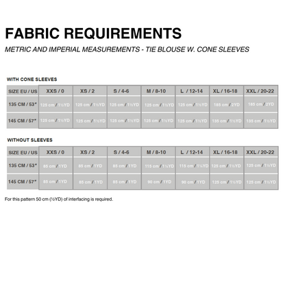 TIE BLOUSE x CONE SLEEVE (PDF)