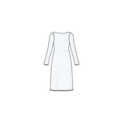 WAVY HEM DRESS x SLIM SLEEVES (PDF)